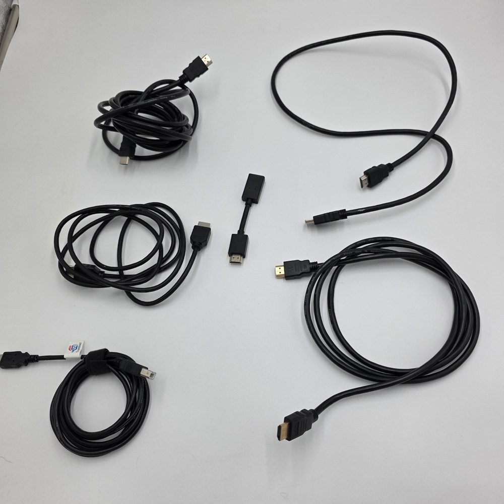 Assorted‎ Black HDMI Cables and Adapters Set